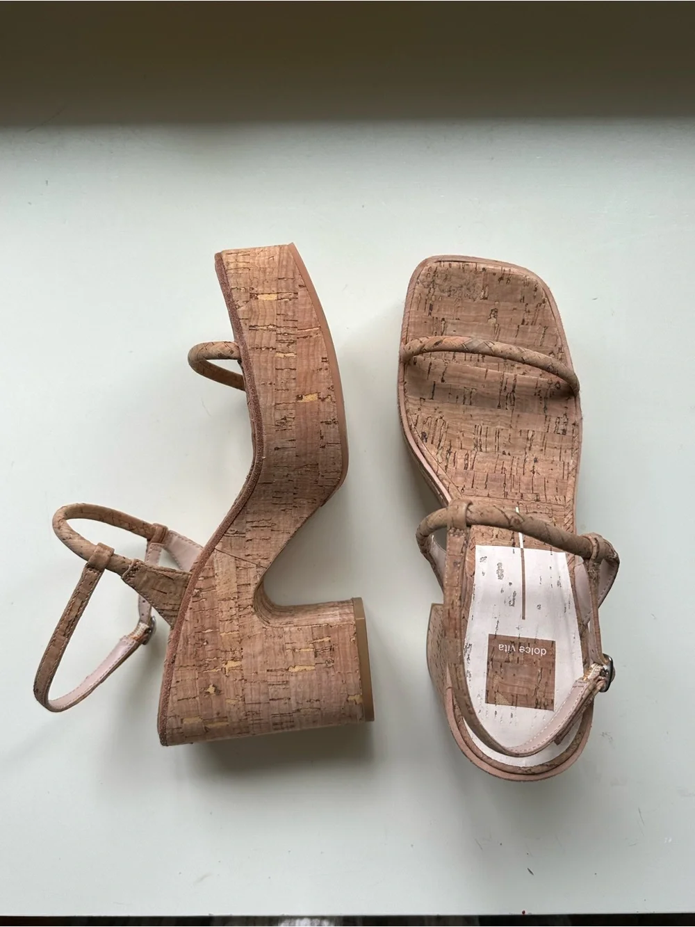 Dolce Vita Cork Platform Block Heel Sandals